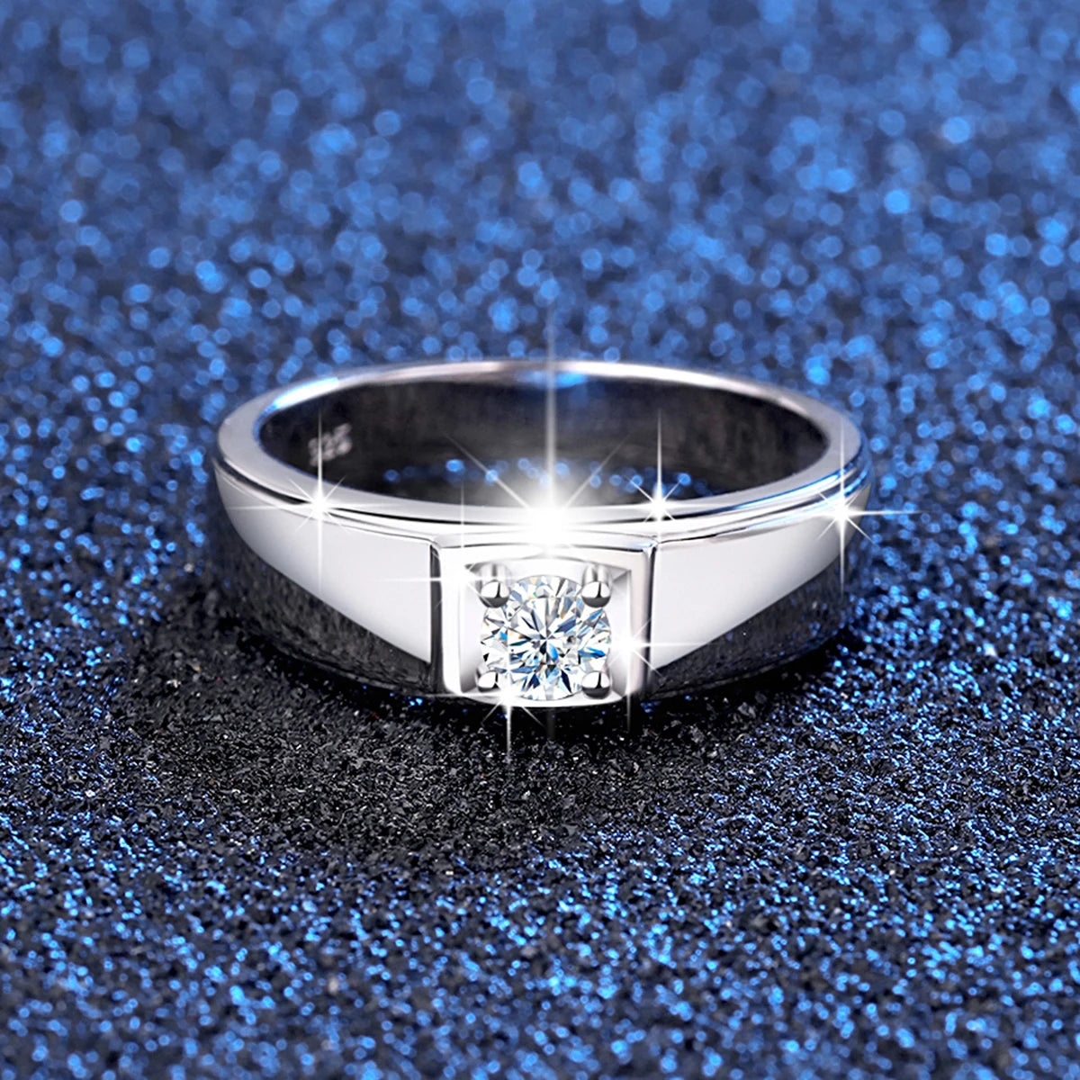 0.4ct 3mm DF Color Moissanite Rings For Men 100% 925 Sterling Silver Certified Wedding Engagement Jewelry Diamond Test Pass Gift