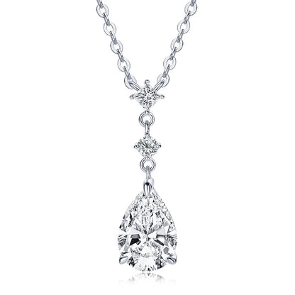 7x10mm 2.0ct Pear Cut Moissanite Pendant Necklace Silver 925 Women's Waterdrop Necklace High Quality Luxury Engagement Jewelry